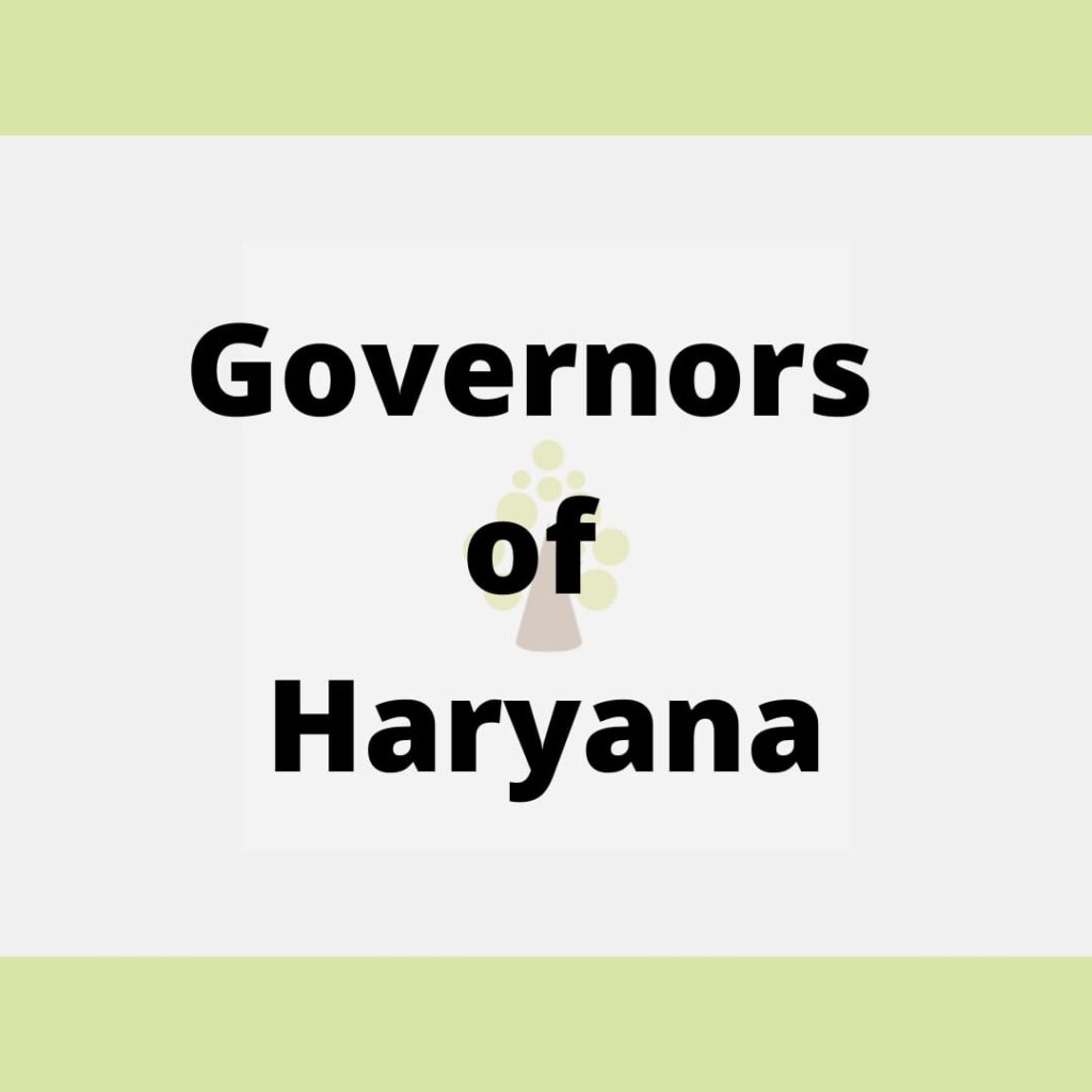 Governors of Haryana